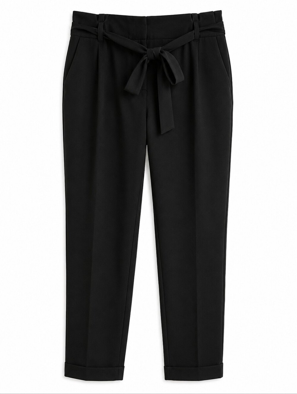 Le Chateau Black Straight Leg Pants With Waist Tie Size 18